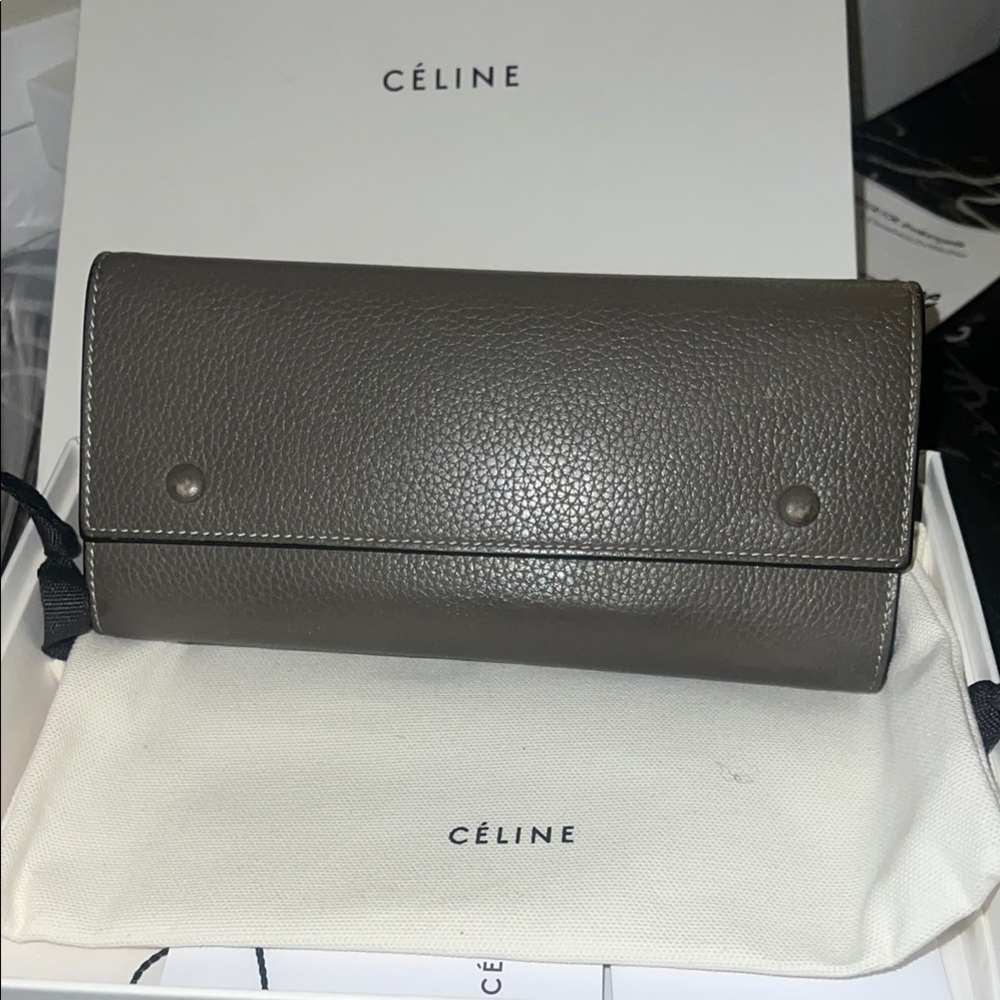 Céline Gray Leather Wallet